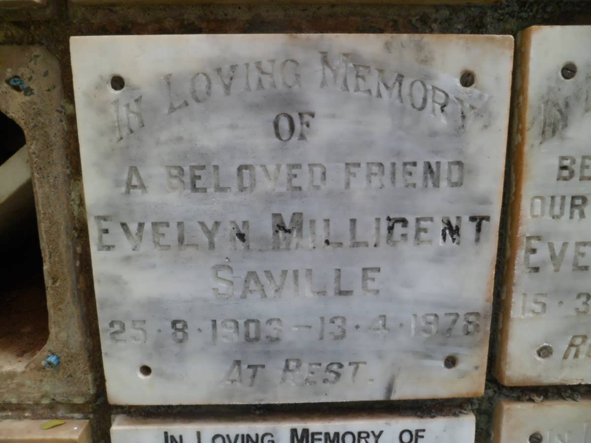 SAVILLE Evelyn Millicent 1903-1978