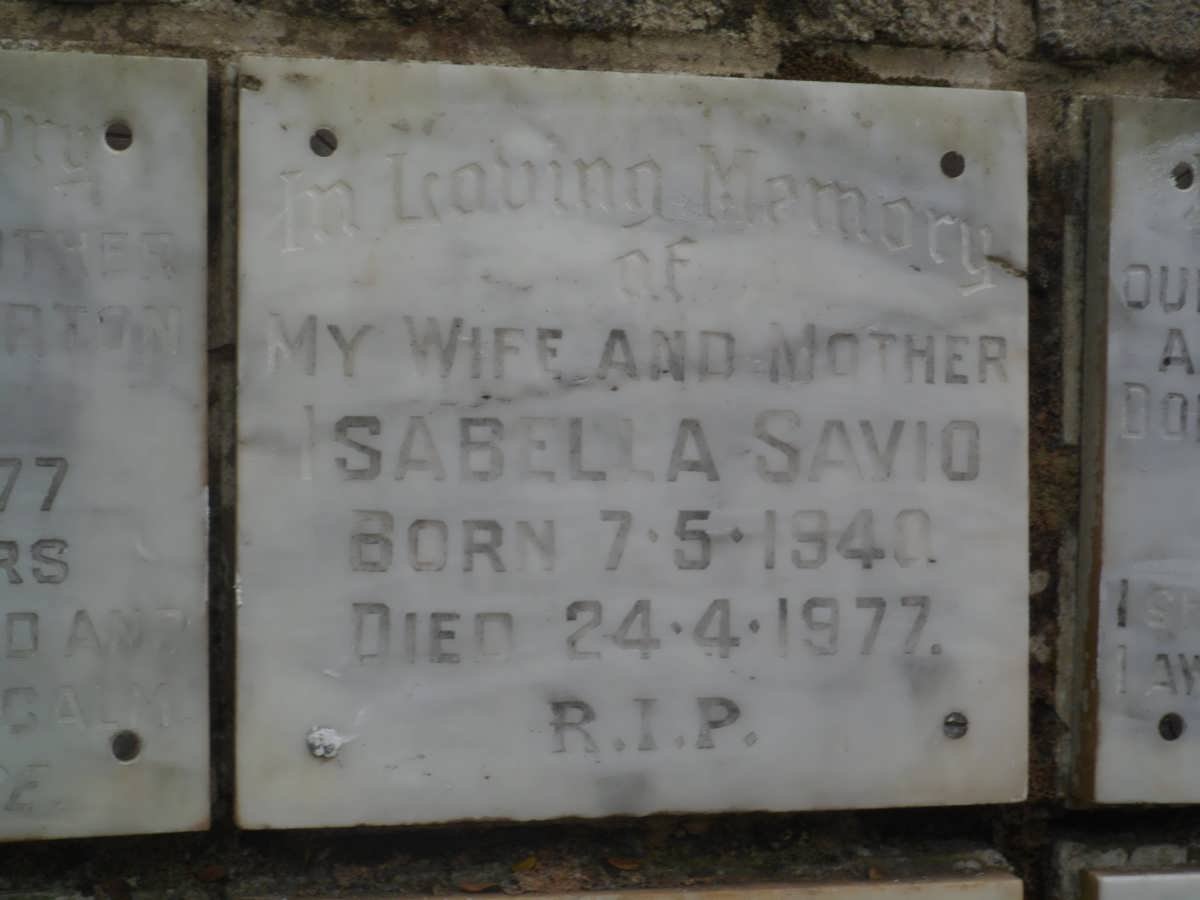 SAVIO Isabella 1940-1977