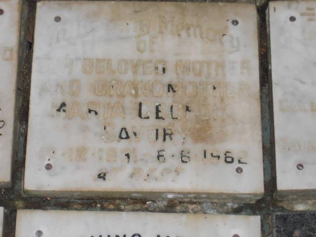 SAVORY Maria Cecelia 1931-1962