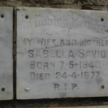 SAVIO Isabella 1940-1977