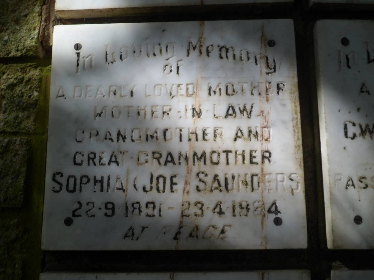 SAUNDERS Sophia 1891-1984