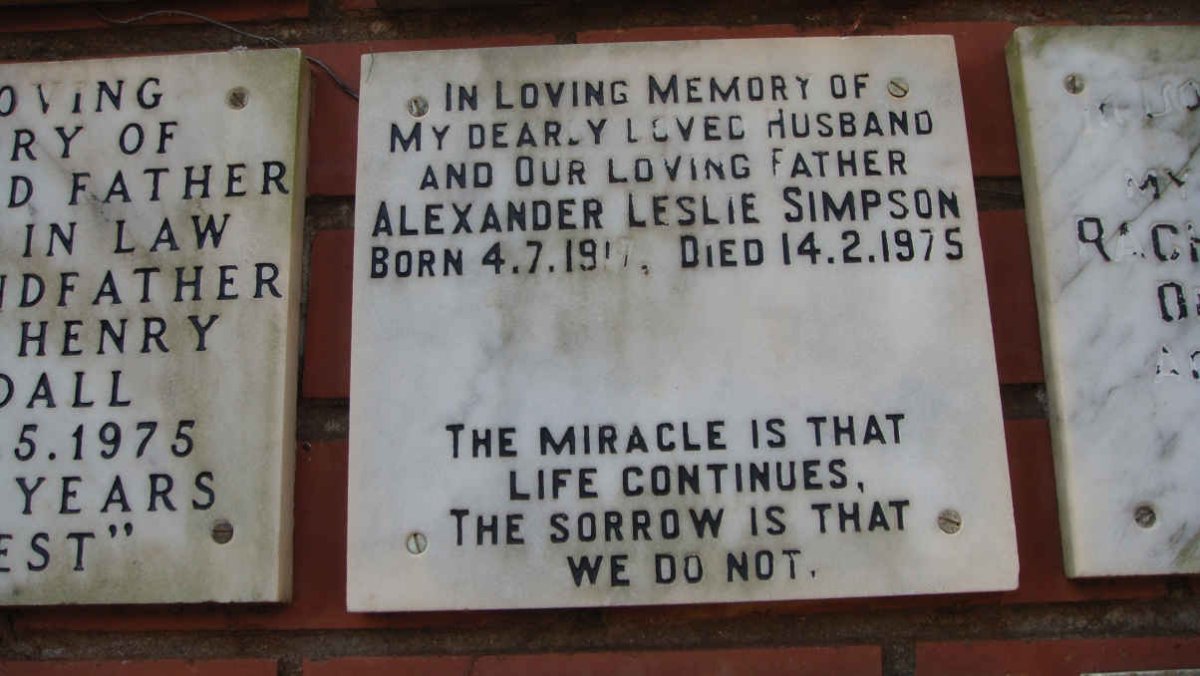SIMPSON Alexander Leslie 1917-1975