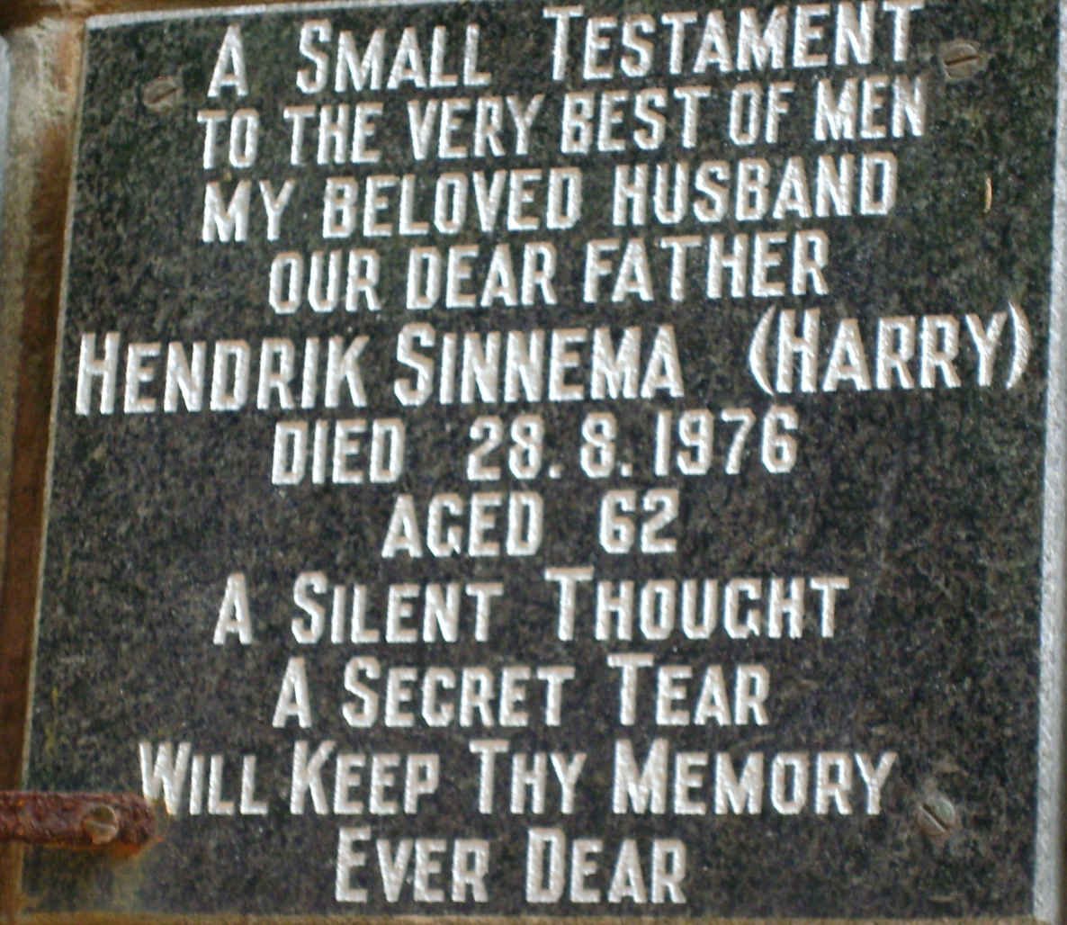 SINNEMA Hendrik -1976