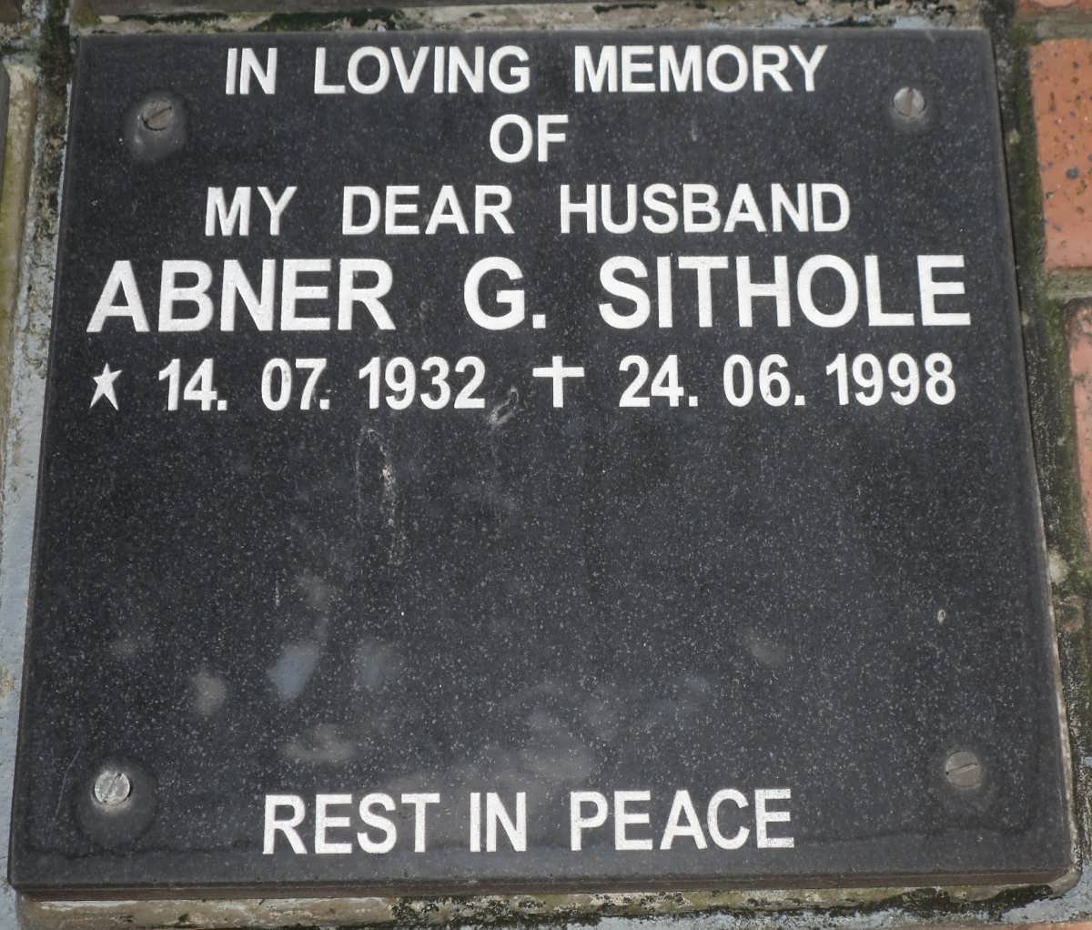 SITHOLE Abner G. 1932-1998
