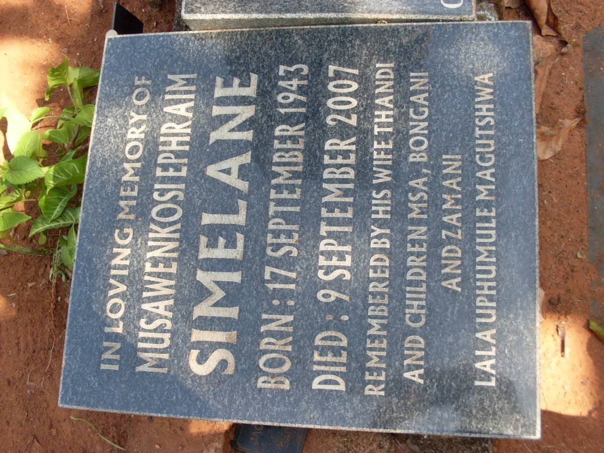 SIMELANE Musawenkosiephraim 1943-2007 