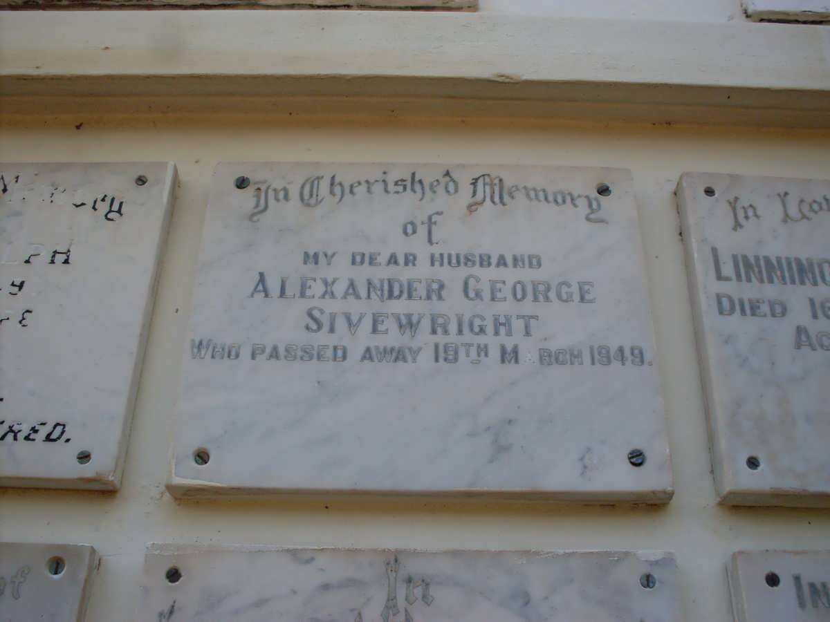 SIVEWRIGHT Alexander George -1949
