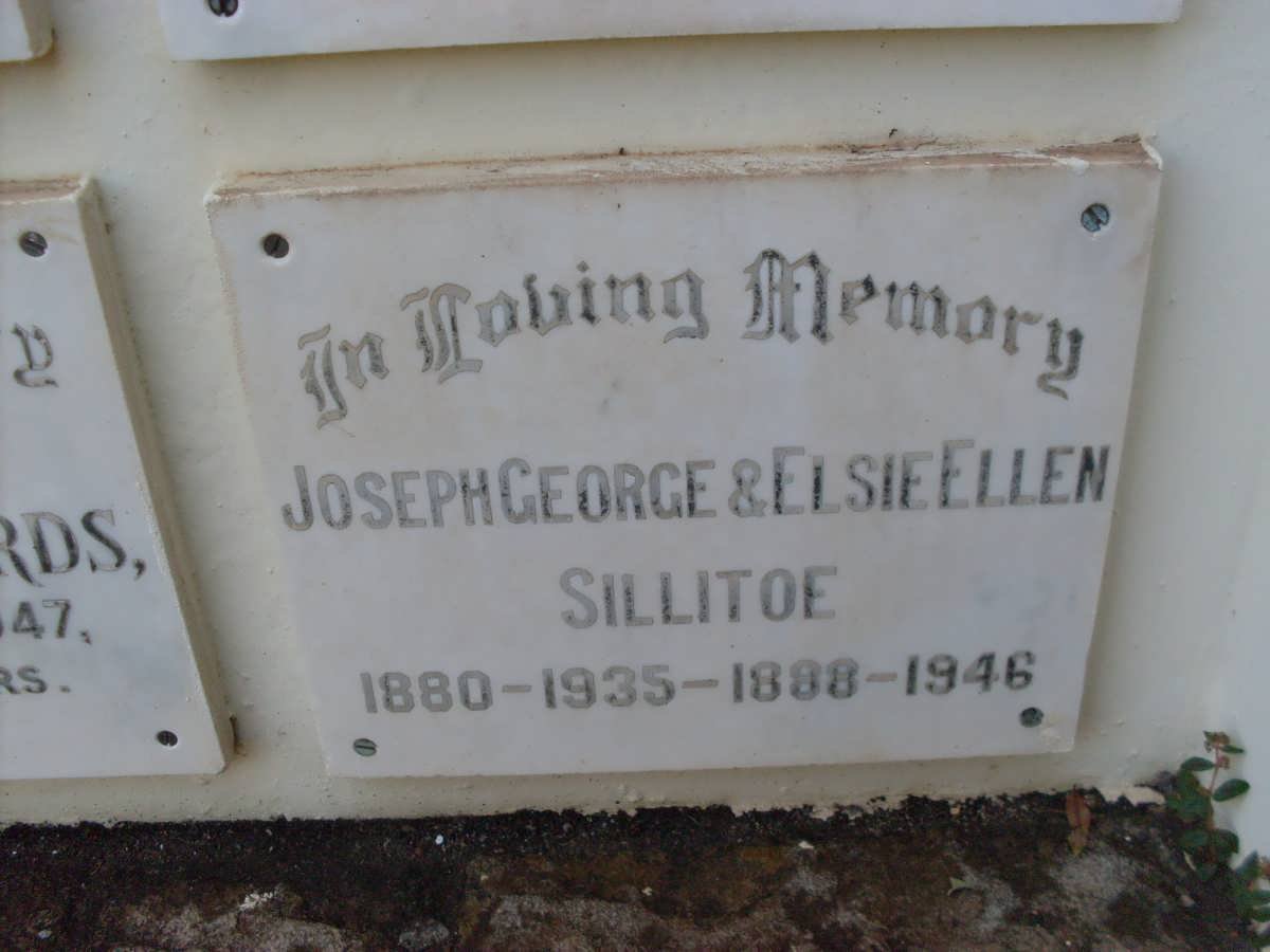 SILLITOE Joseph George 1880-1935 &amp; Elsie Ellen 1888-1946