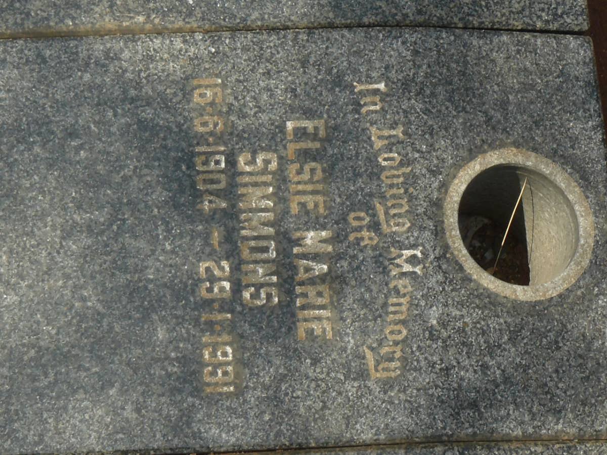 SIMMONS Elsie Marie 1904-1991