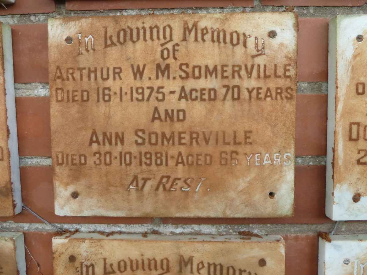 SOMERVILLE Arthur W.M. -1975 &amp; Ann -1981