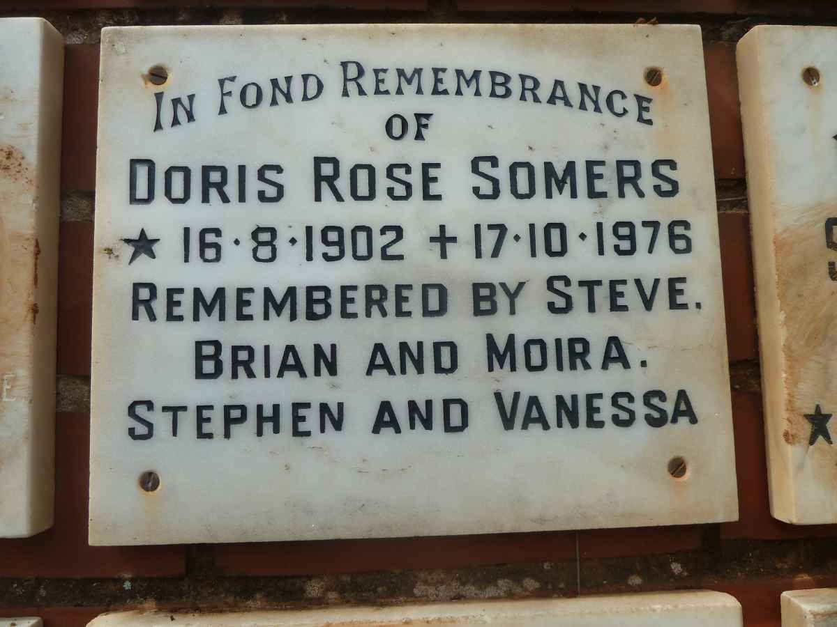SOMERS Doris Rose 1902-1976