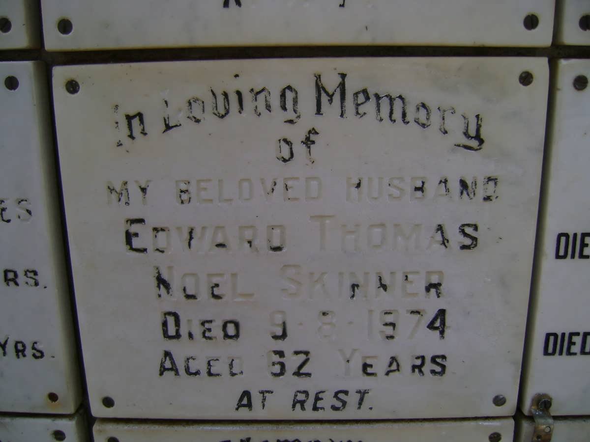 SKINNER Edward Thomas Noel -1974