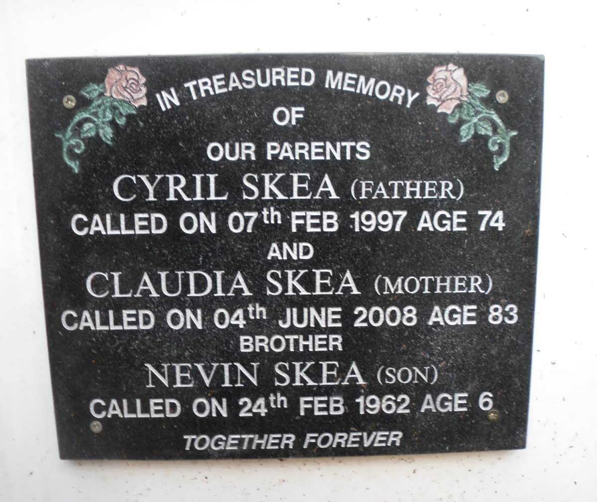 SKEA Cyril -1997 &amp; Claudia -2008 :: SKEA Nevin -1962