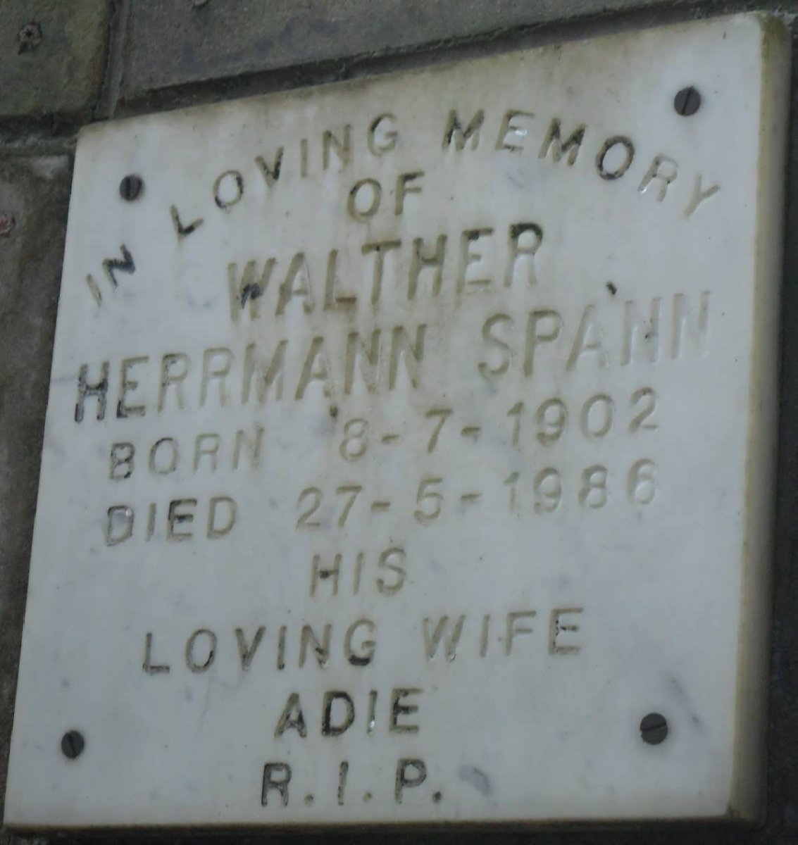 SPANN Walther Herrmann 1902-1986
