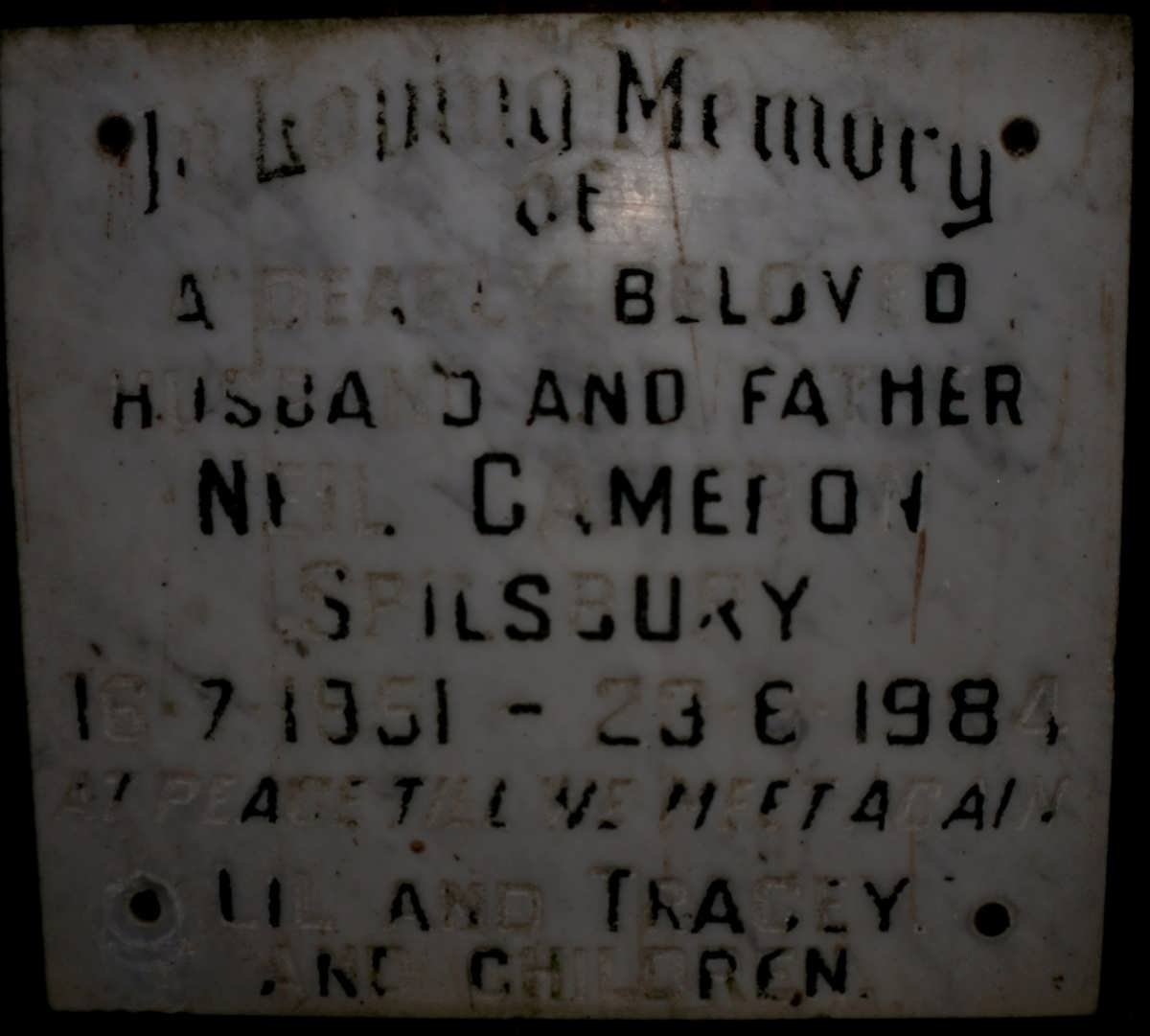 SPILSBURY Neil Cameron 1951-1984