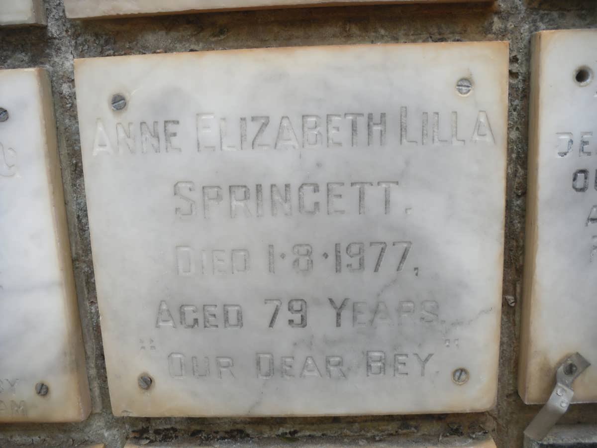 SPRINGETT Anne Elizabeth Lilla -1977