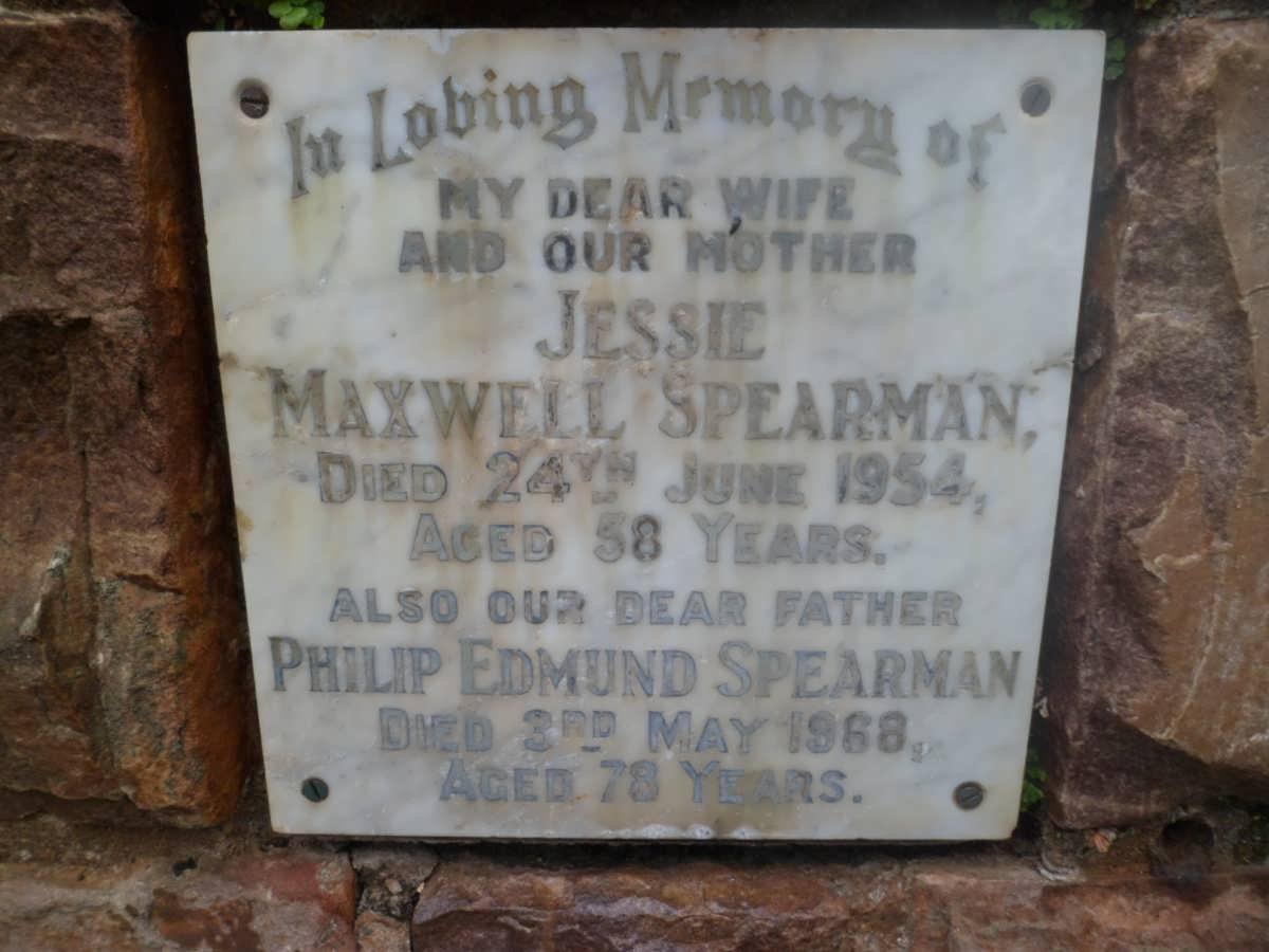 SPEARMAN Philip Edmund -1968 &amp; Jessie MAXWELL -1954
