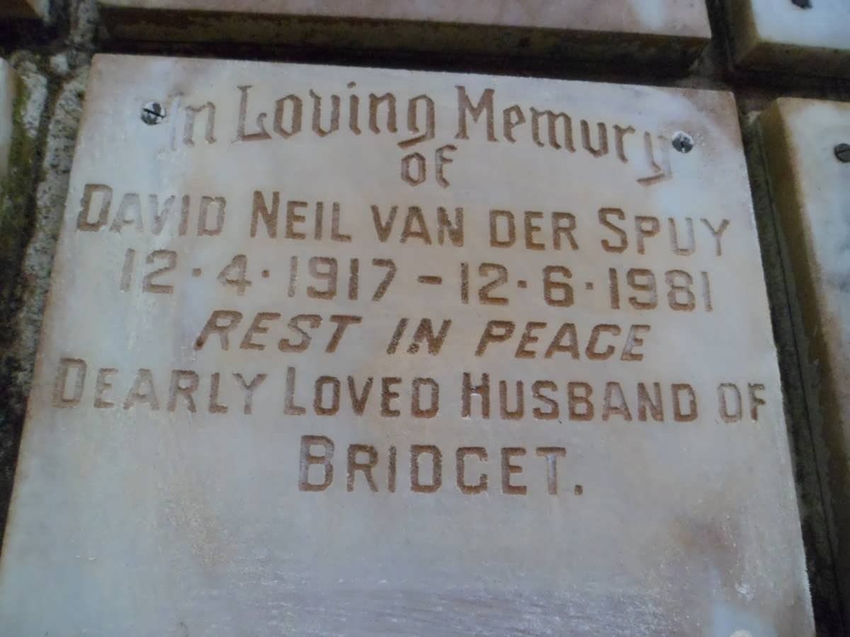 SPUY David Neil, van der 1917-1981