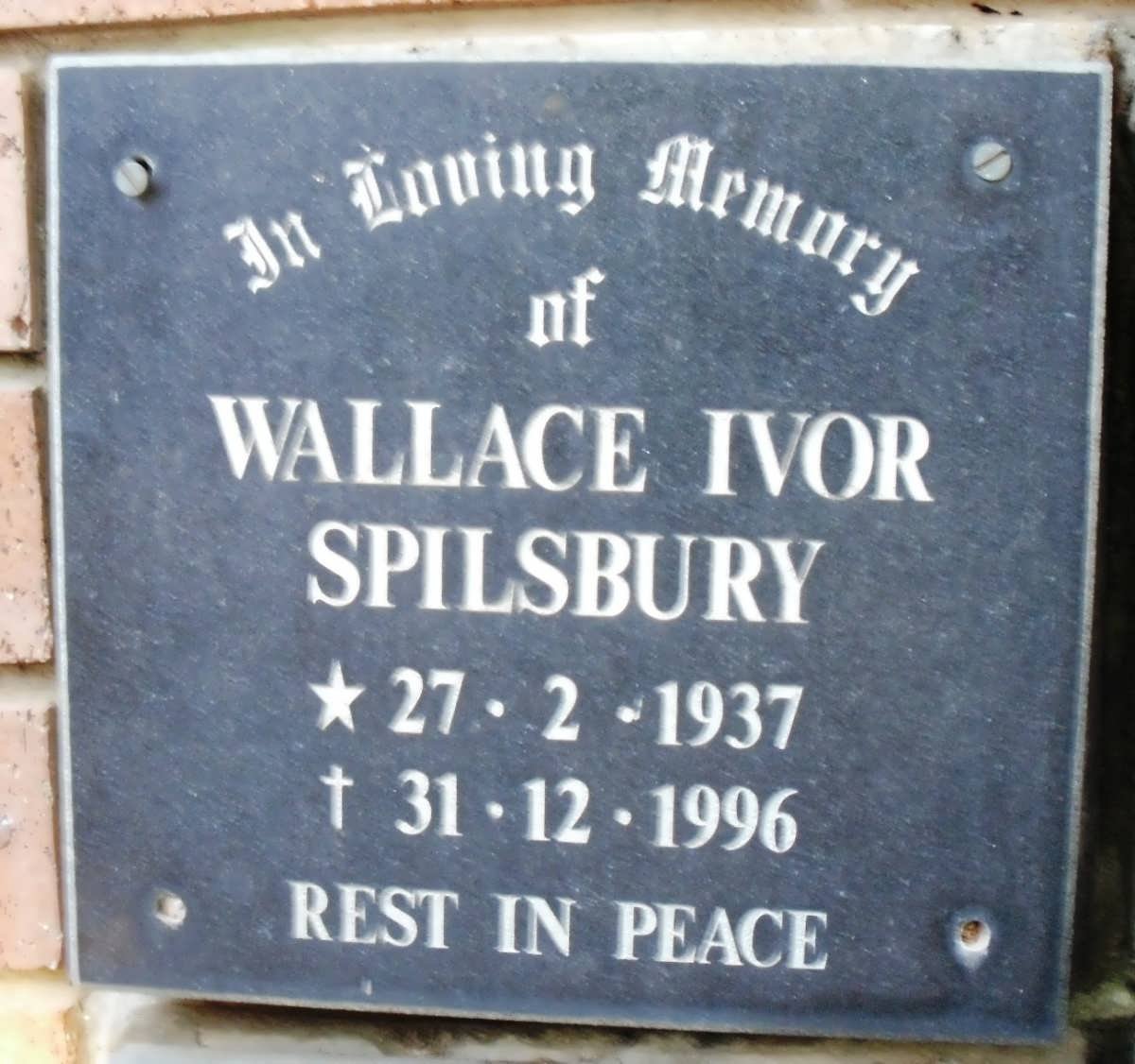 SPILSBURY Wallace Ivor 1937-1996