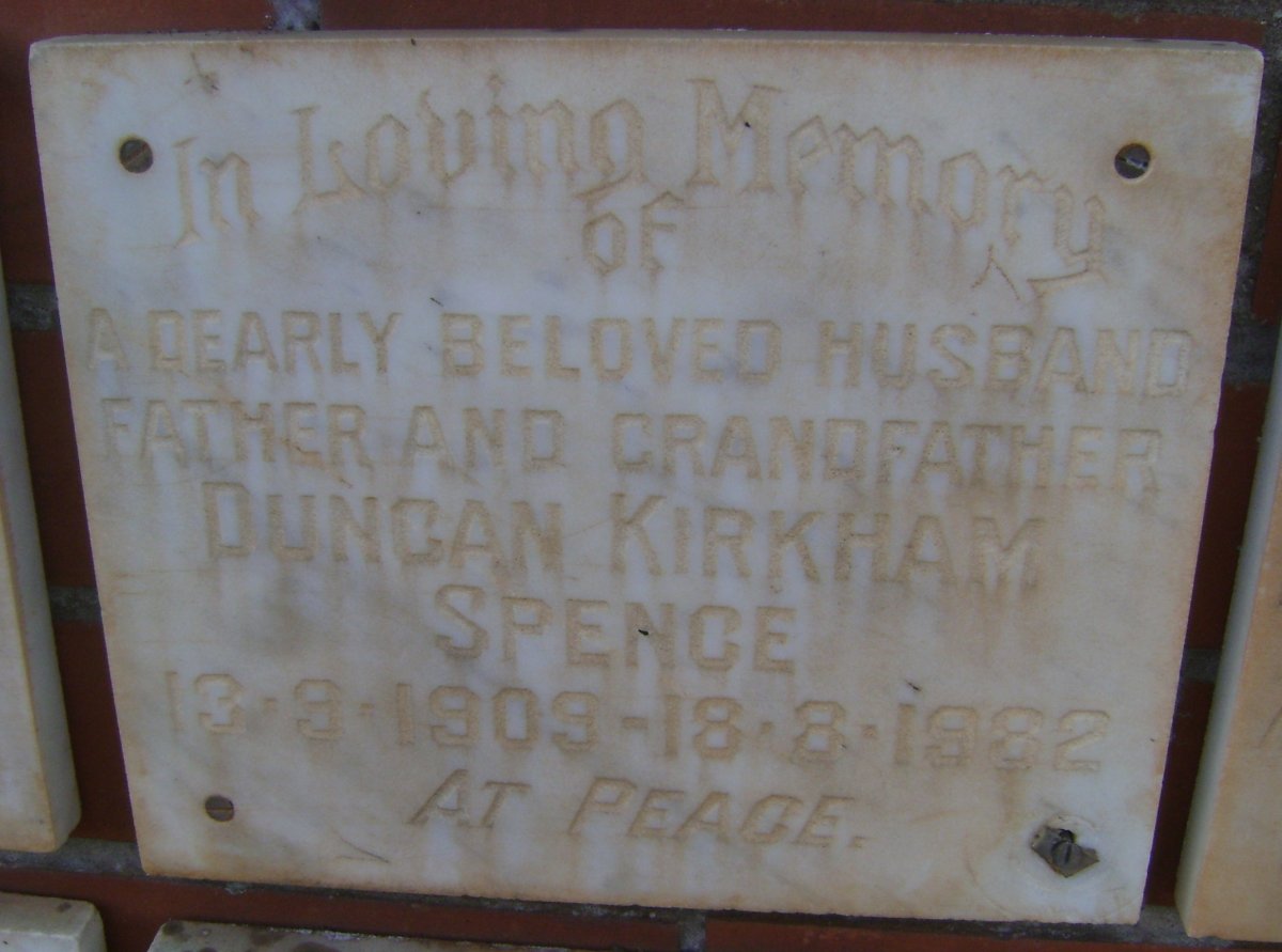 SPENCE Duncan Kirkham 1909-1982