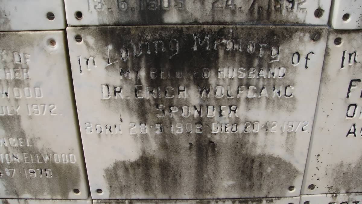 SPONDER Erich Wolfgang 1908-1972