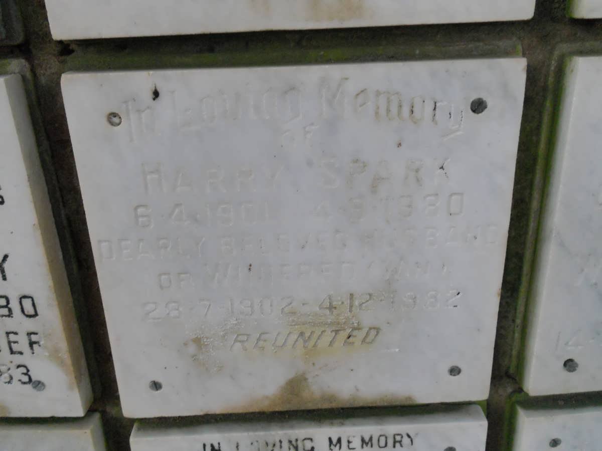 SPARK Harry 1901-1980 &amp; Winifred 1902-1982