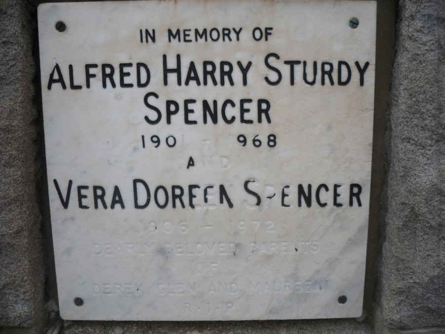 SPENCER Alfred Harry Sturdy 1901-1968 &amp; Vera Doreen 1906-1972