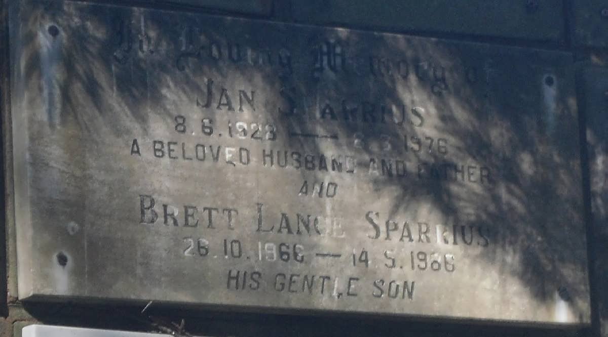SPARRIUS Jan 1928-1976 :: SPARRIUS Brett Lance 1966-1986