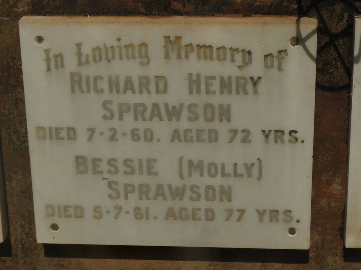 SPRAWSON Richard Henry -1960 &amp; Bessie -1961