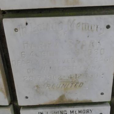 SPARK Harry 1901-1980 &amp; Winifred 1902-1982