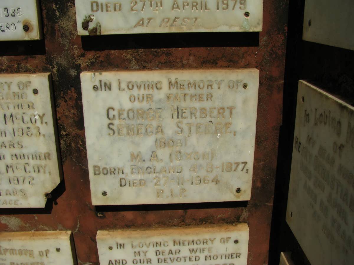 STEERE George Herbert Seneca 1877-1964