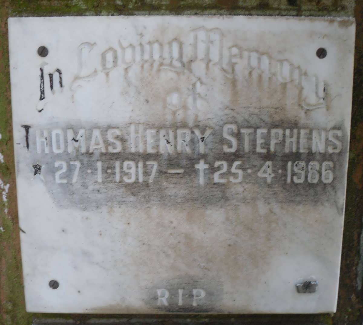 STEPHENS Thomas Henry 1917-1986