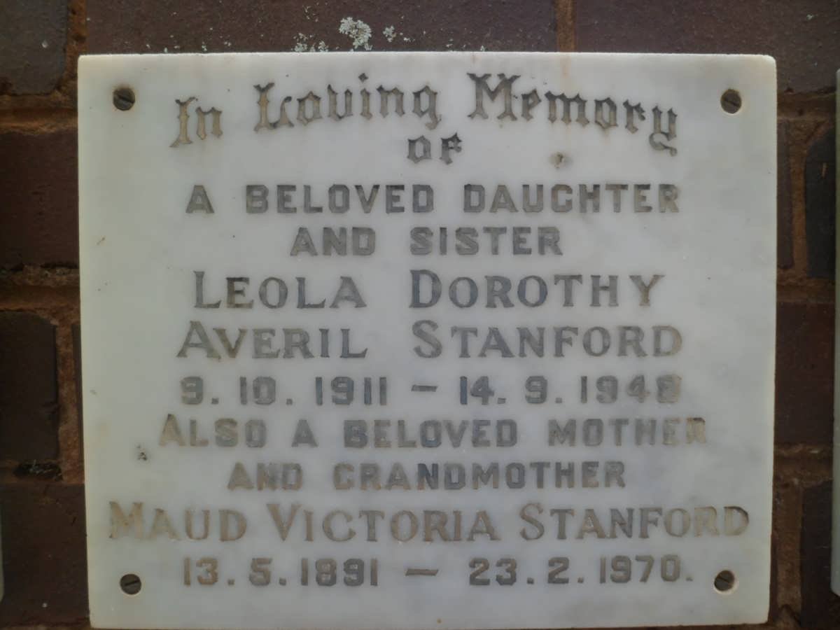 STANFORD Maud Victoria 1891-1970 :: STANFORD Leola Dorothy Averil  1911-1948