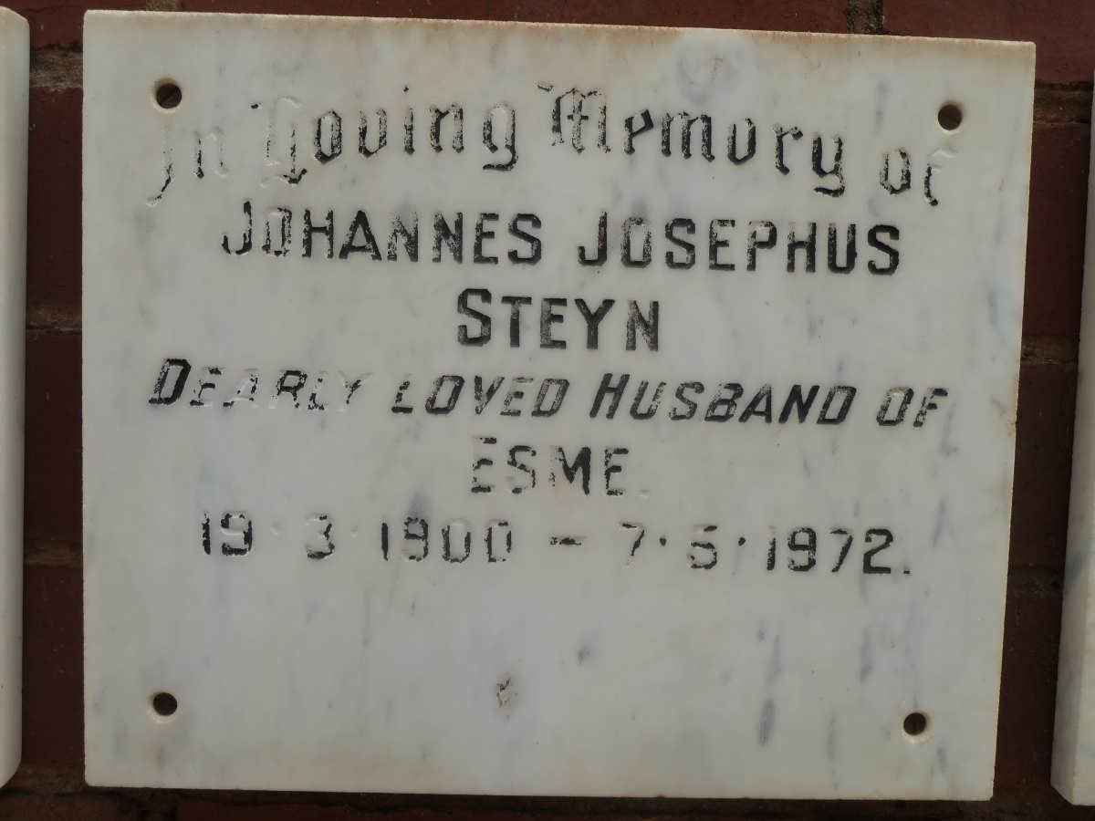 STEYN Johannes Josephus 1900-1972