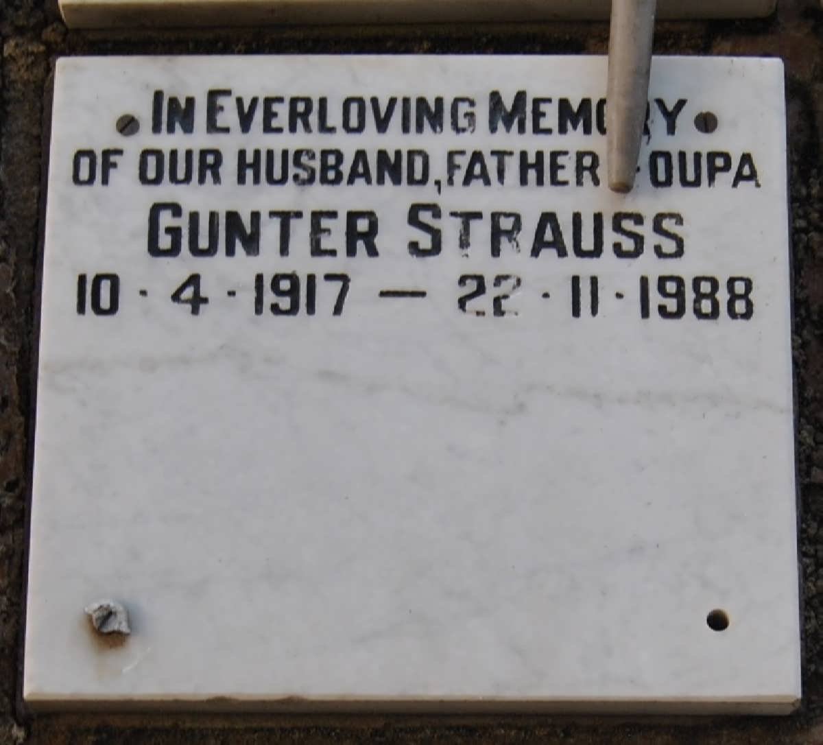 STRAUSS Gunter 1917-1988