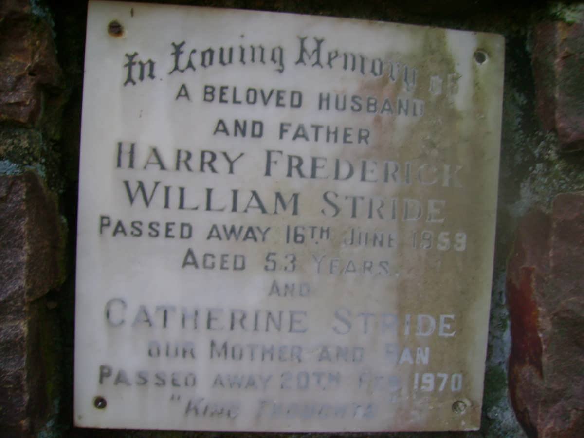 STRIDE Harry Frederick William -1959 &amp; Catherine -1970