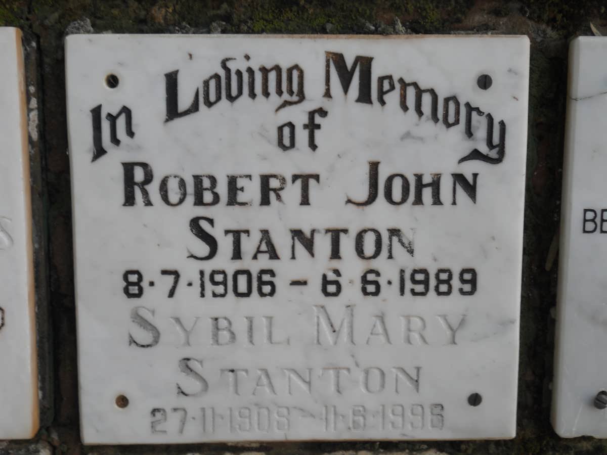 STANTON Robert John 1906-1989 &amp; Sybil Mary 1908-1996