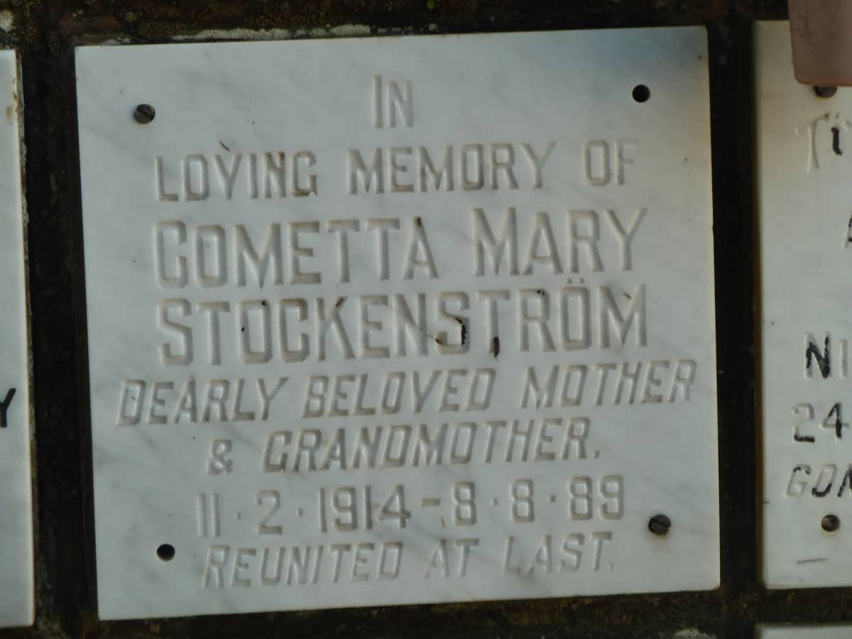 STOCKENSTRÖM Cometta Mary 1914-1989