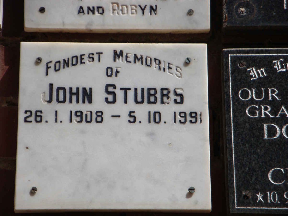 STUBBS John 1908-1991