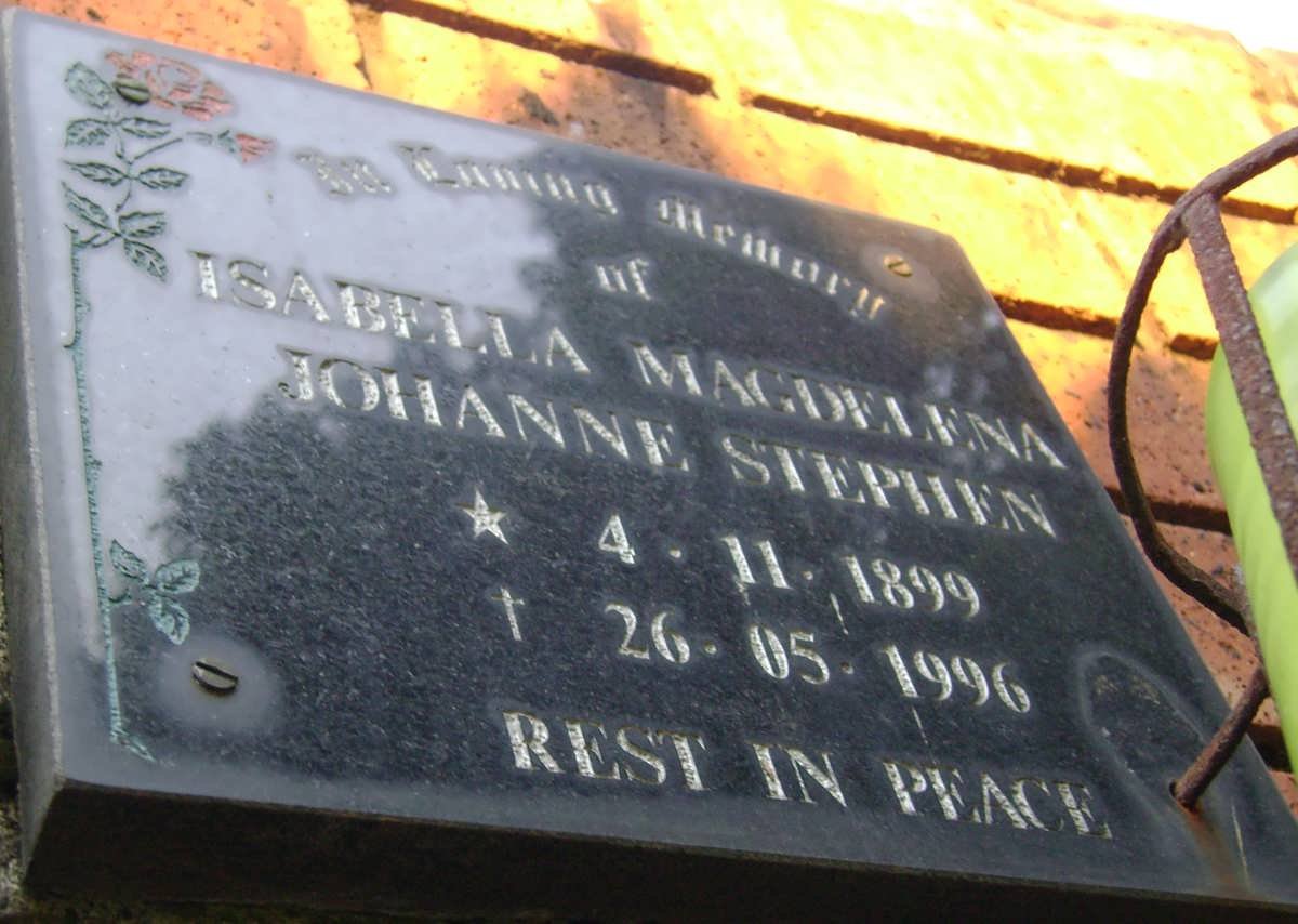 STEPHEN Isabella Magdelena Johanne 1899-1996