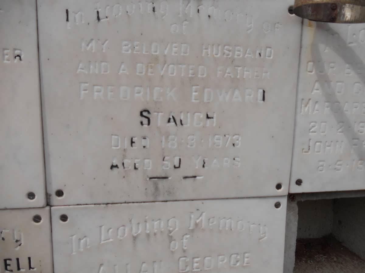 STAUCH Frederick Edward -1973