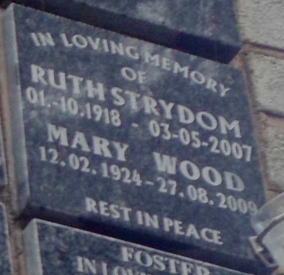 STRYDOM Ruth 1918-2007 :: WOOD Mary 1924-2009