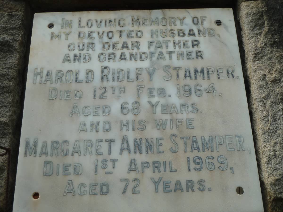 STAMPER Harold Ridley -1964 &amp; Margaret Anne -1969