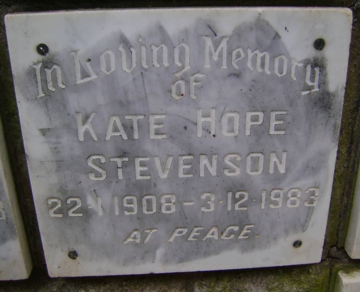STEVENSON Kate Hope 1908-1983