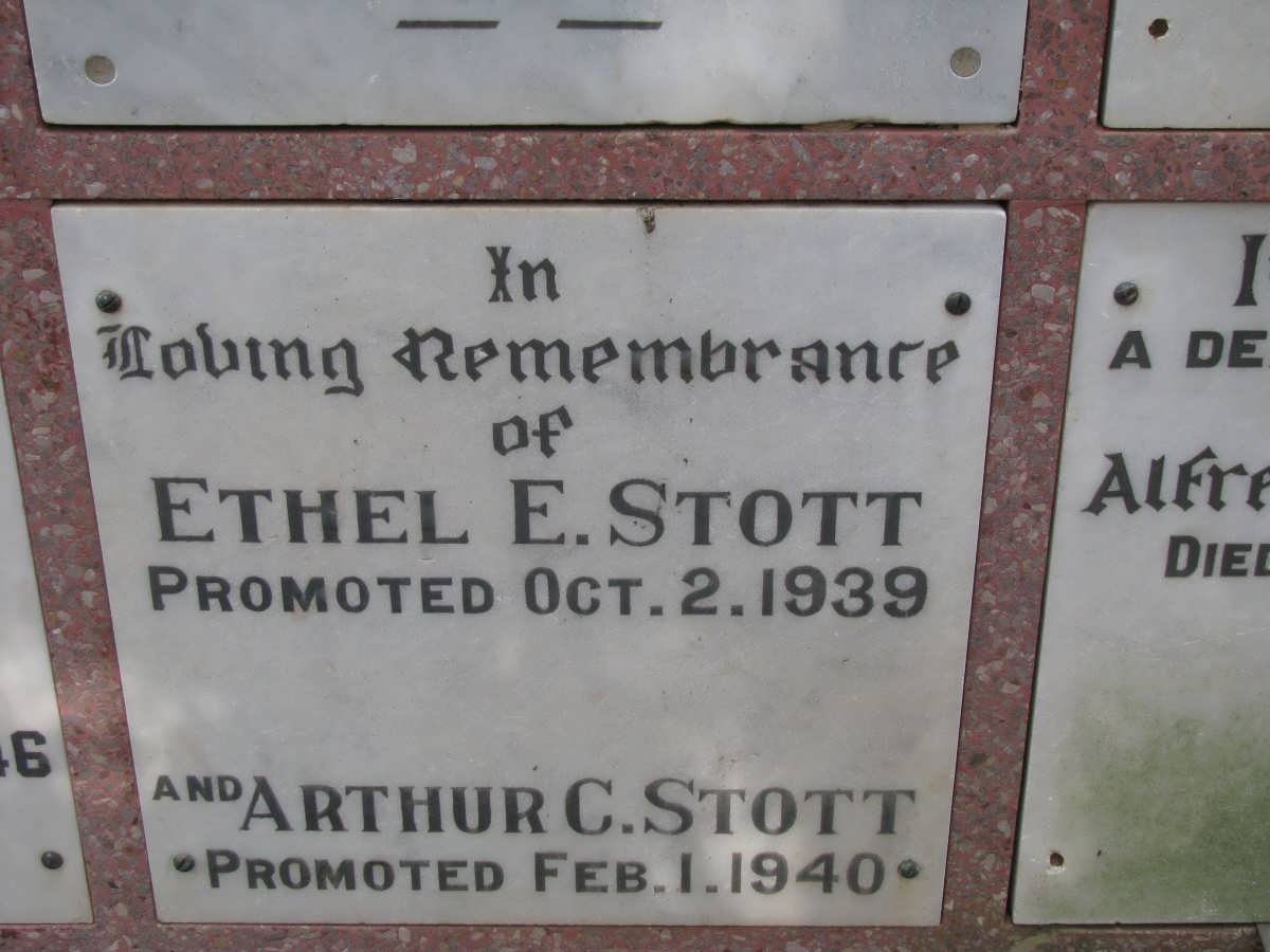 STOTT Arthur C. -1940 &amp; Ethel E. -1939