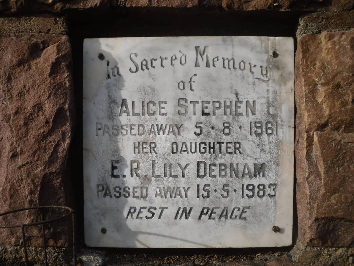 STEPHEN Alice -1961 :: DEBNAM E.R. Lily -1983
