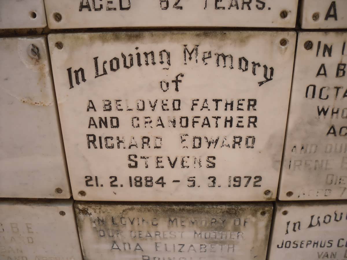 STEVENS Richard Edward 1884-1972