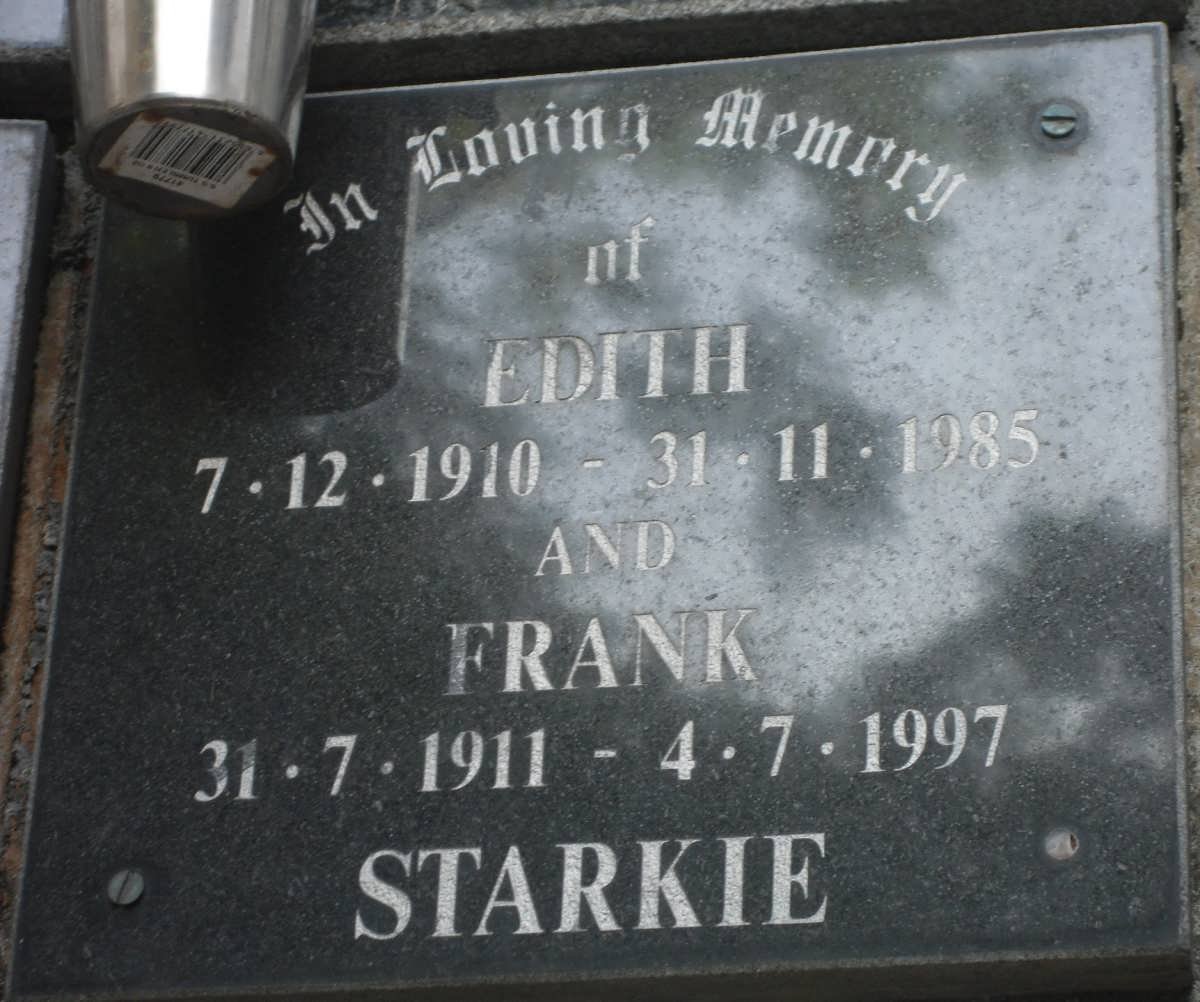 STARKIE Frank 1911-1997 &amp; Edith 1910-1985