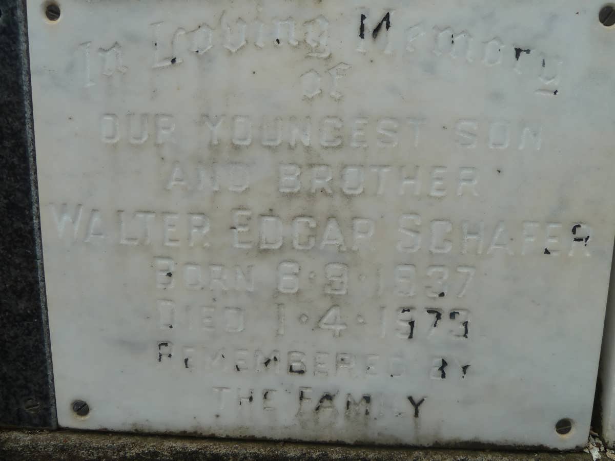 SCHAFER Walter Edgar 1937-1973