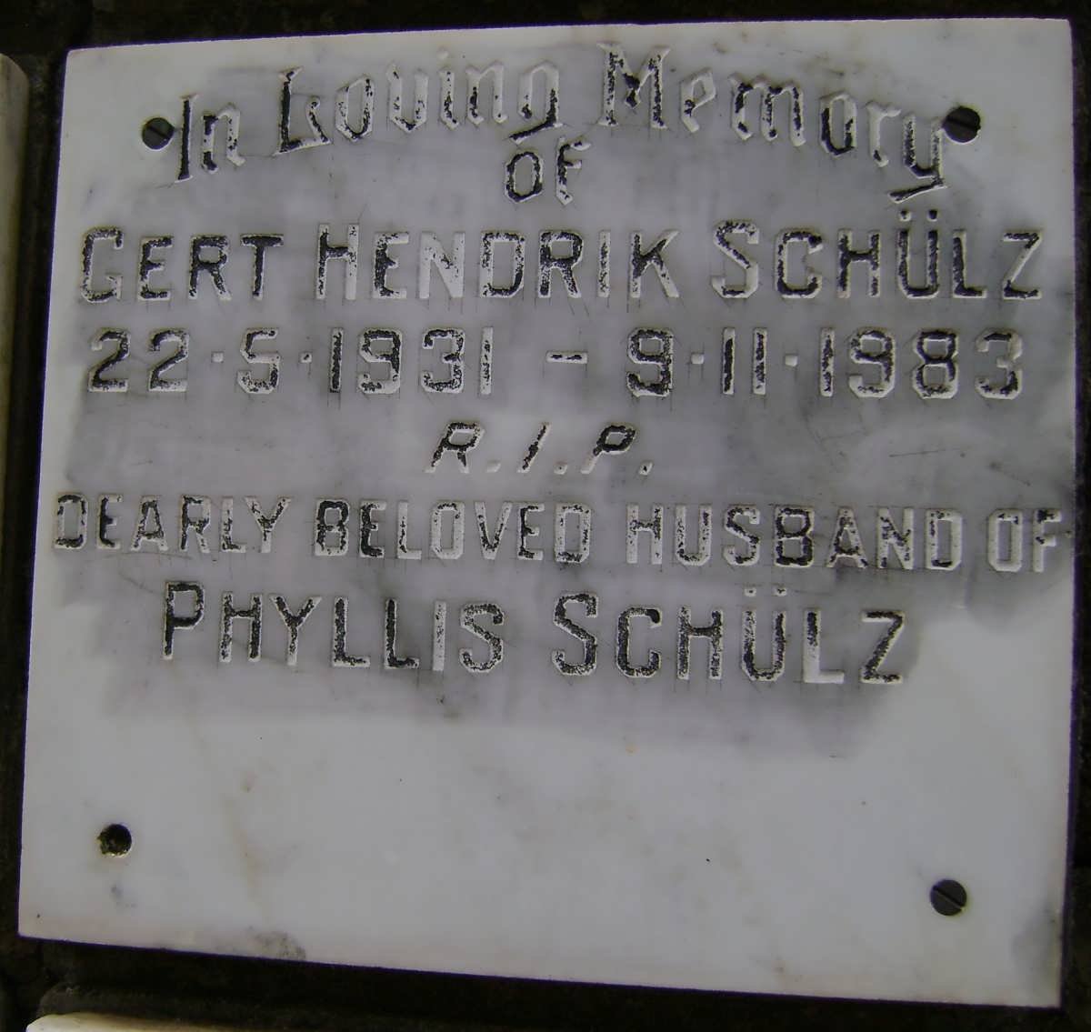 SCHULZ Gert Hendrik 1931-1983