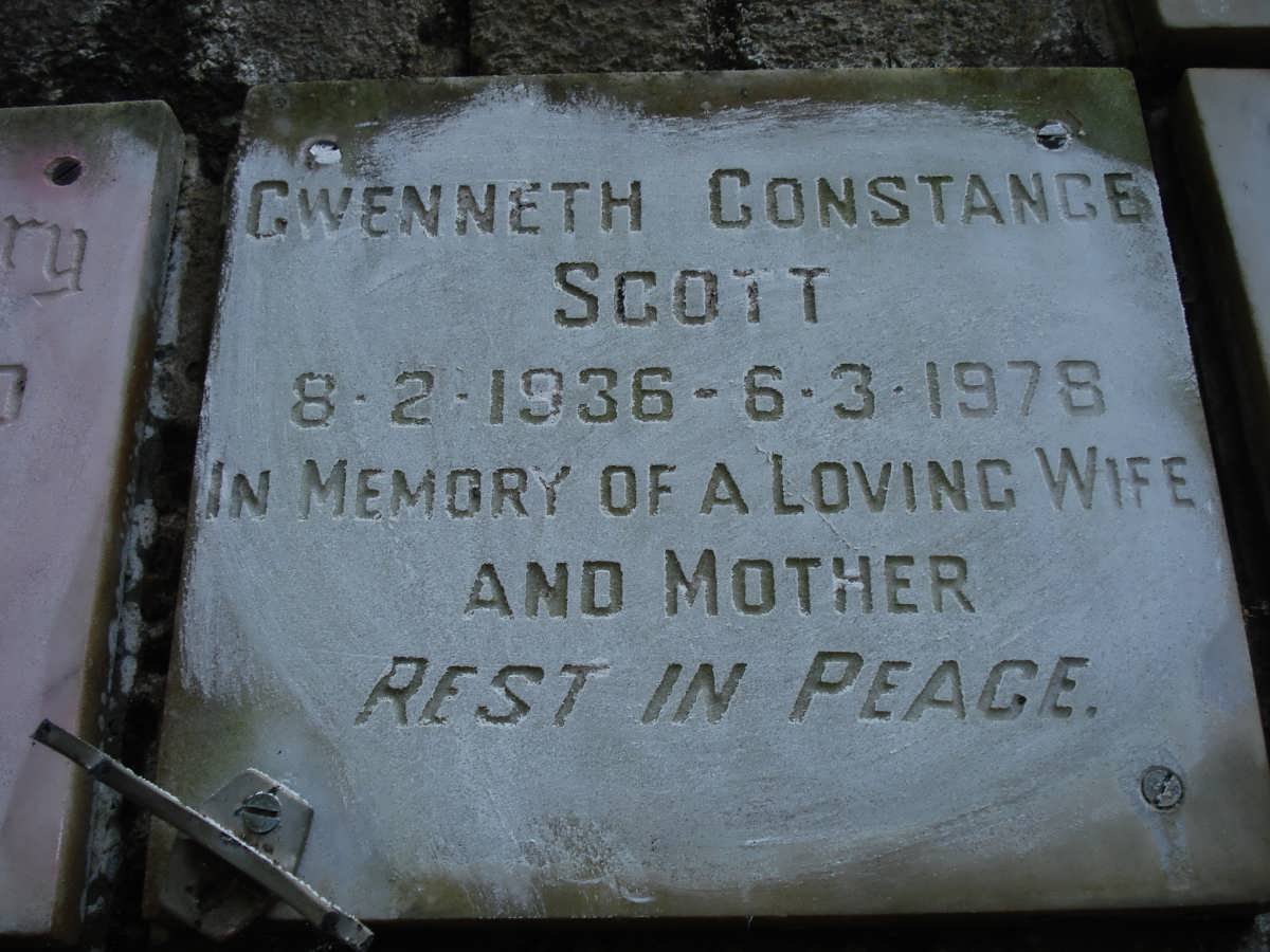 SCOTT Gwenneth Constance 1936-1978